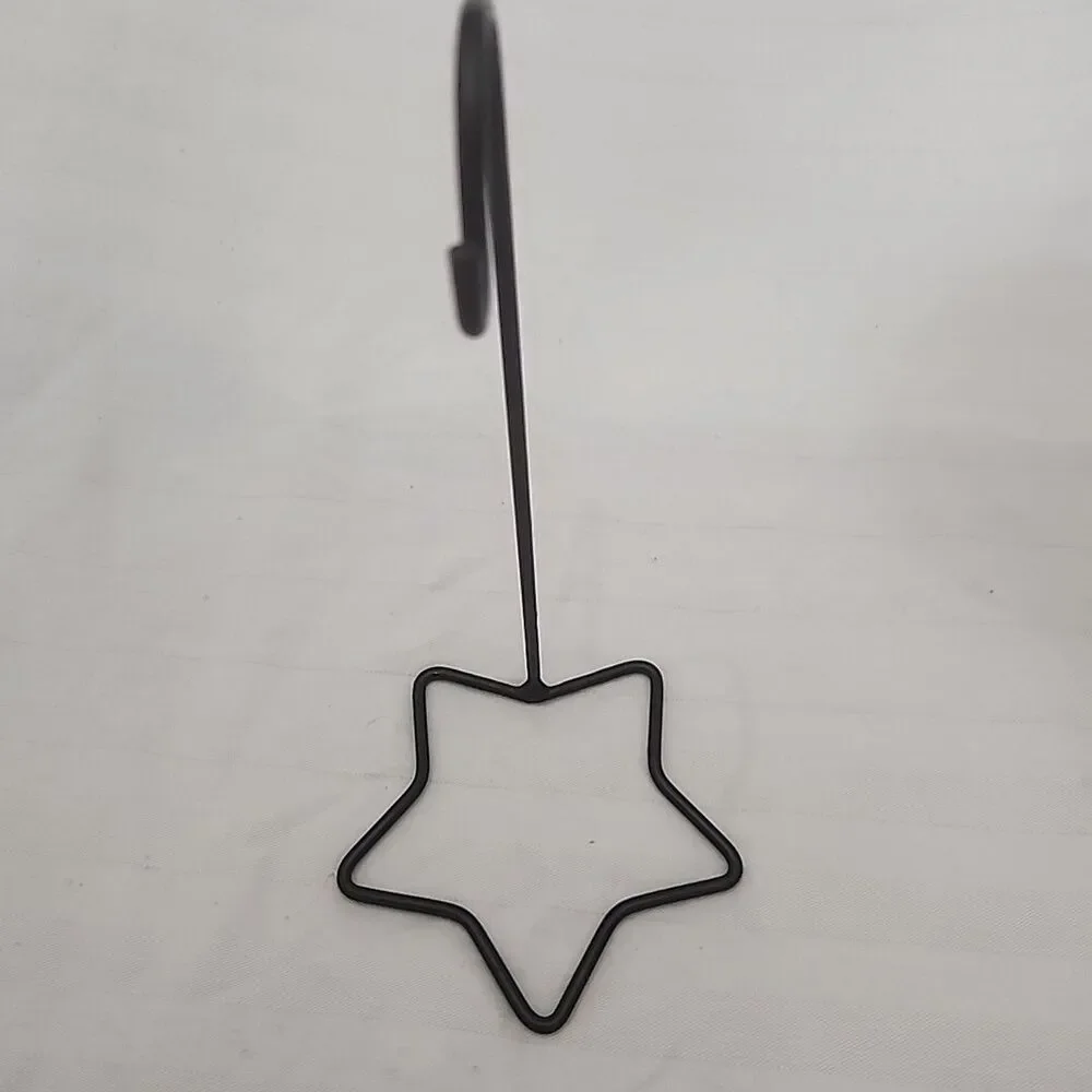 Angel Shaped Hanging Black Metal With Glass Votive Cup Holder And Hanging Stand